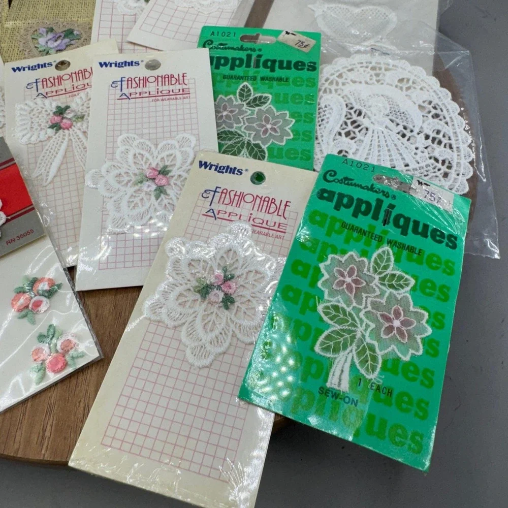 Wrights Costumakers Vintage Floral Lace Sew On Applique Lot OS‎ Multicolor Mixed